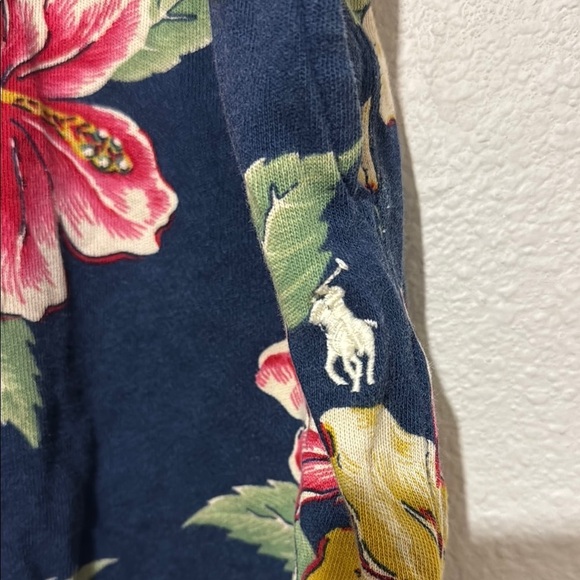 Polo Ralph Lauren Summer Tropical Floral French Terry Shorts Navy and Multicolor - Picture 4 of 7